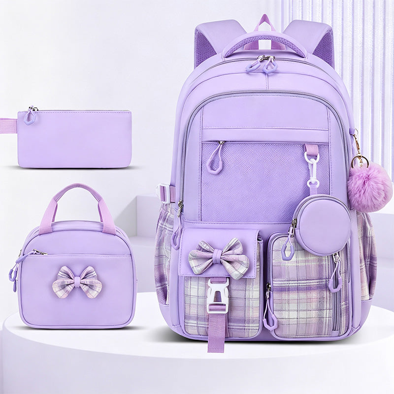 Cute Bowknot Lightweight School Backpack – Water Repellent & Anti-Theft!