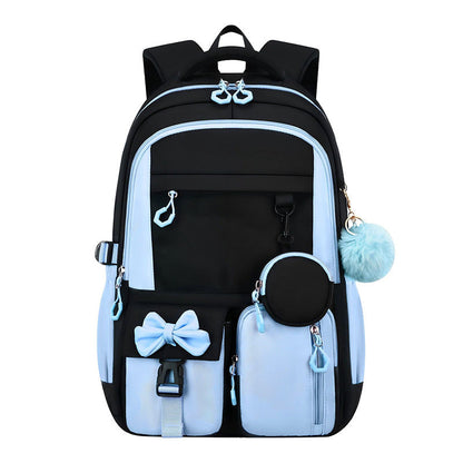 Cute Bowknot Lightweight School Backpack – Water Repellent & Anti-Theft!
