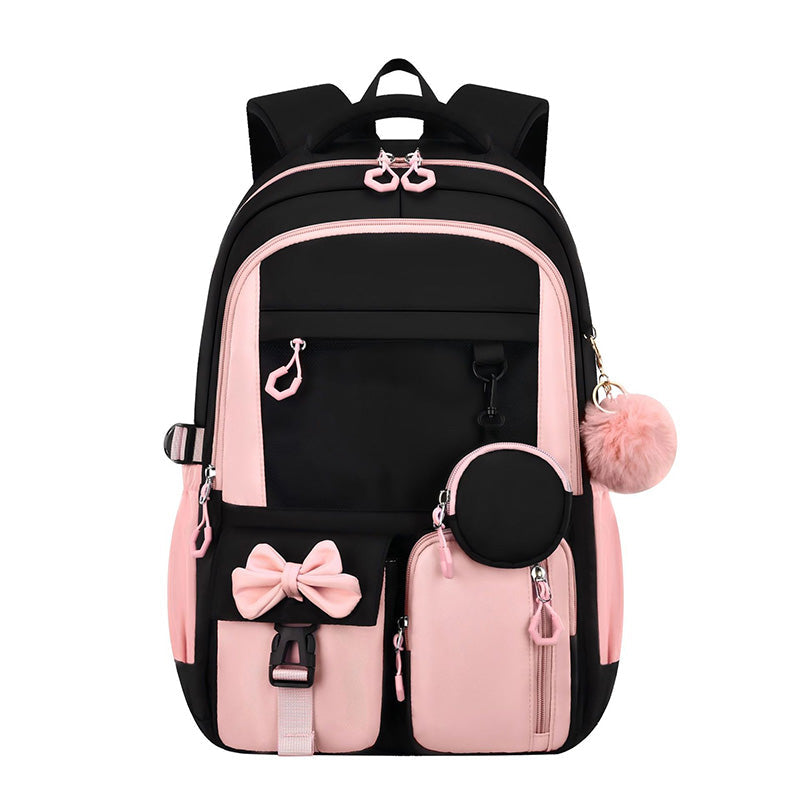 Cute Bowknot Lightweight School Backpack – Water Repellent & Anti-Theft!