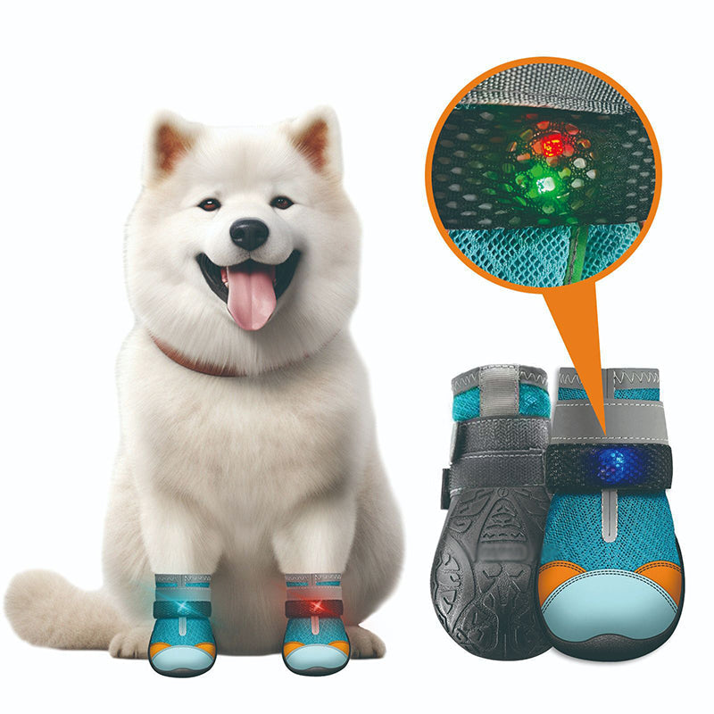 Breathable Mesh Dog Shoes with Luminous Design