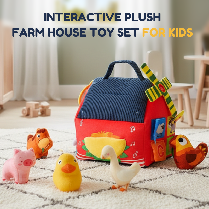 Interactive Plush Farm House Toy Set for Kids