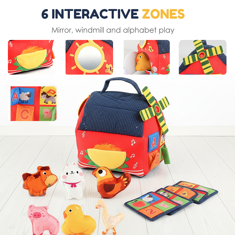 Interactive Plush Farm House Toy Set for Kids