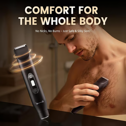 Waterproof Nose & Body Hair Trimmer, Replaceable Ceramic Blades, Wet & Dry, Ideal Gift for Men & Women