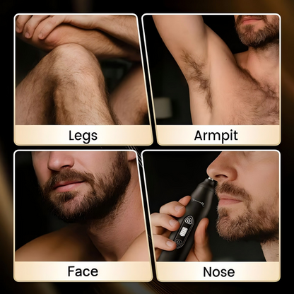 Waterproof Nose & Body Hair Trimmer, Replaceable Ceramic Blades, Wet & Dry, Ideal Gift for Men & Women