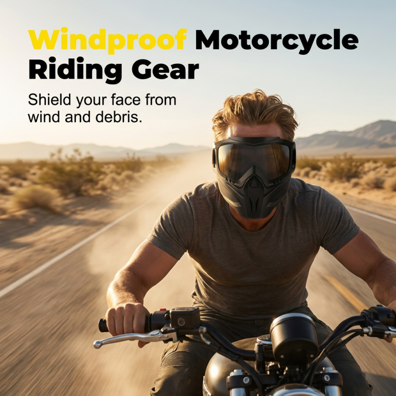 Full Face Protective Mask with Detachable Goggles and Anti-Fog Vents