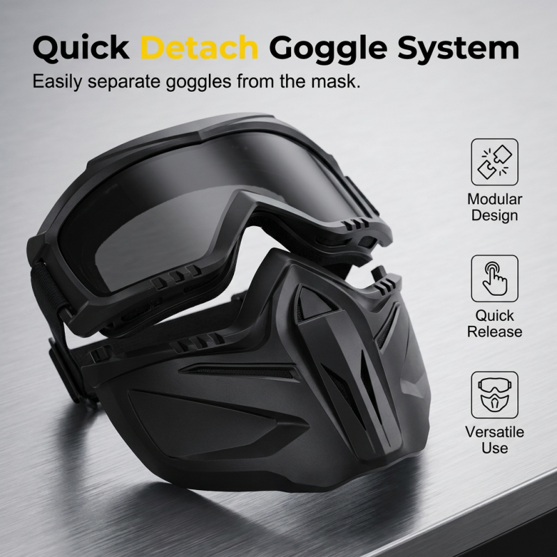 Polycarbonate Face Shield with Detachable Goggles and Side Ventilation Ports