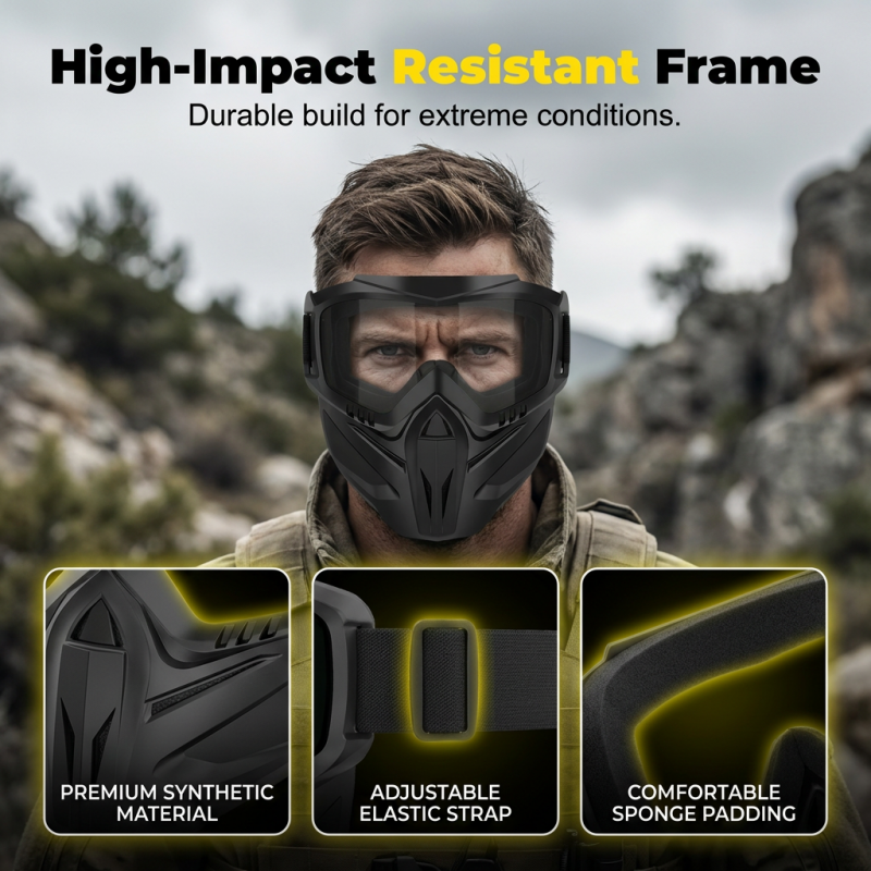 Polycarbonate Face Shield with Detachable Goggles and Side Ventilation Ports