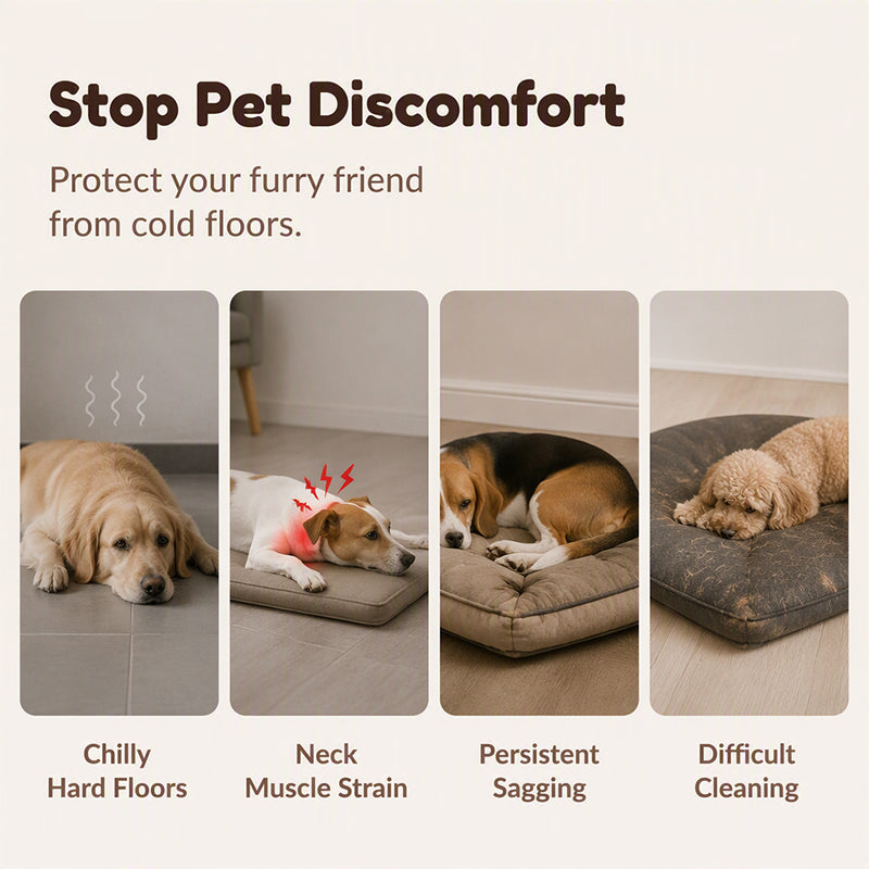 Thick Plush Pet Sleeping Mat with Raised Headrest for Dogs & Cats
