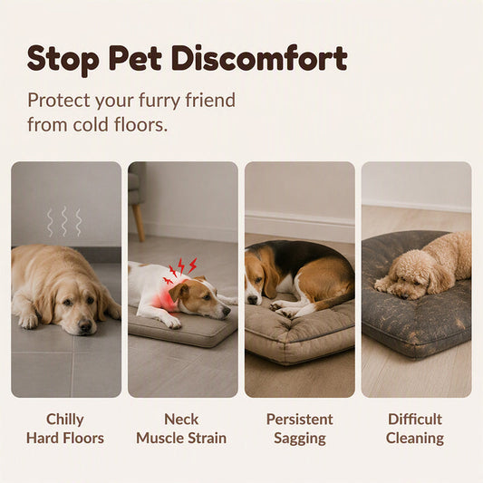 Thick Plush Pet Sleeping Mat with Raised Headrest for Dogs & Cats
