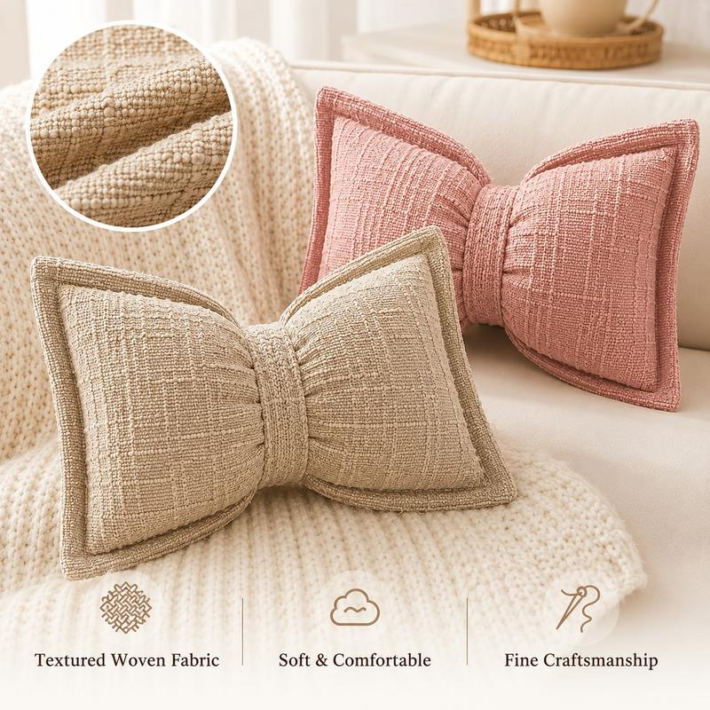 Soft Chenille Bow-Shaped Throw Pillow – Ultra-soft, plush & decorative – Perfect for sofas, beds & cozy corners