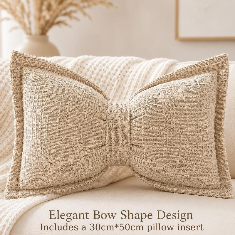 Soft Chenille Bow-Shaped Throw Pillow – Ultra-soft, plush & decorative – Perfect for sofas, beds & cozy corners