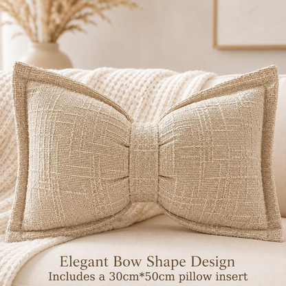 Soft Chenille Bow-Shaped Throw Pillow – Ultra-soft, plush & decorative – Perfect for sofas, beds & cozy corners