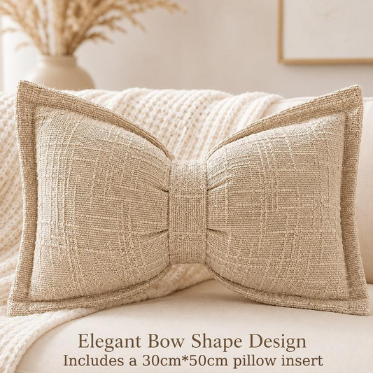 Soft Chenille Bow-Shaped Throw Pillow – Ultra-soft, plush & decorative – Perfect for sofas, beds & cozy corners