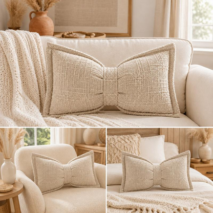 Soft Chenille Bow-Shaped Throw Pillow – Ultra-soft, plush & decorative – Perfect for sofas, beds & cozy corners