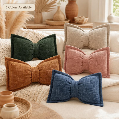 Soft Chenille Bow-Shaped Throw Pillow – Ultra-soft, plush & decorative – Perfect for sofas, beds & cozy corners