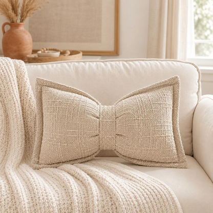 Soft Chenille Bow-Shaped Throw Pillow – Ultra-soft, plush & decorative – Perfect for sofas, beds & cozy corners