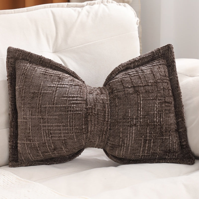 Soft Chenille Bow-Shaped Throw Pillow – Ultra-soft, plush & decorative – Perfect for sofas, beds & cozy corners