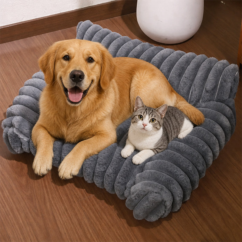 Cozy Sofa Pet Bed – Ultra-Comfortable, Raised Bolster Edges & Super-Soft Ribbed Plush