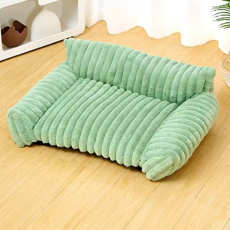 Cozy Sofa Pet Bed – Ultra-Comfortable, Raised Bolster Edges & Super-Soft Ribbed Plush