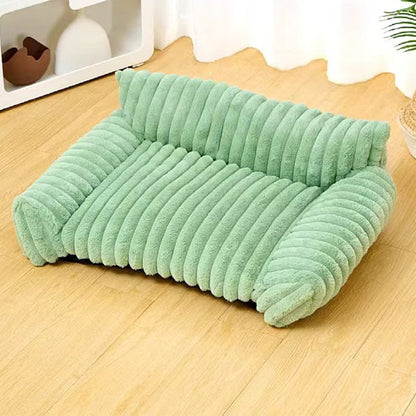 Cozy Sofa Pet Bed – Ultra-Comfortable, Raised Bolster Edges & Super-Soft Ribbed Plush
