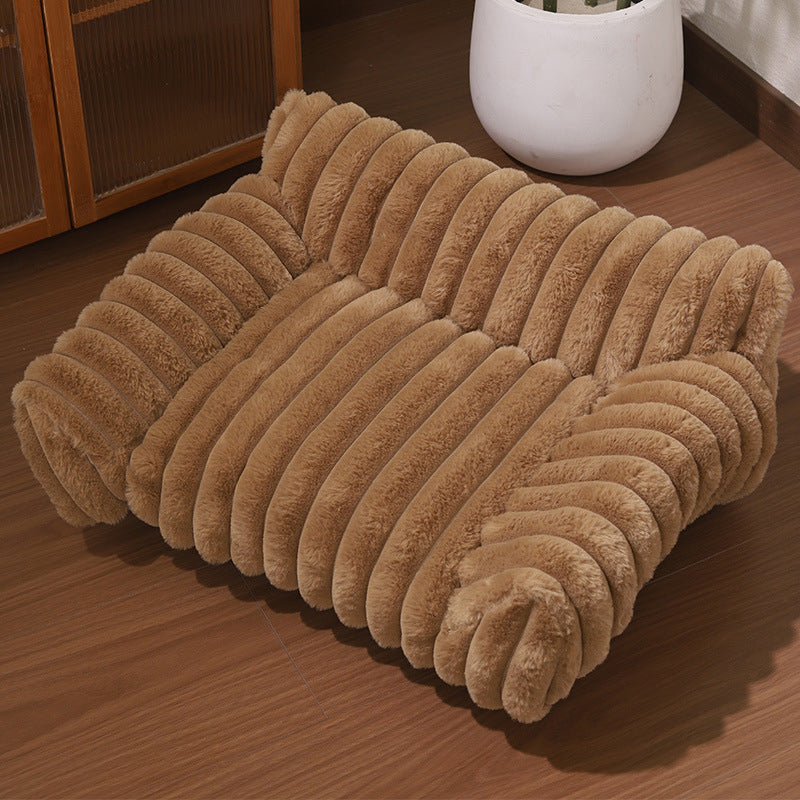 Cozy Sofa Pet Bed – Ultra-Comfortable, Raised Bolster Edges & Super-Soft Ribbed Plush