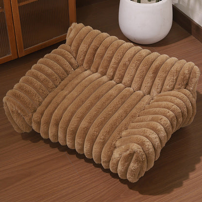 Cozy Sofa Pet Bed – Ultra-Comfortable, Raised Bolster Edges & Super-Soft Ribbed Plush