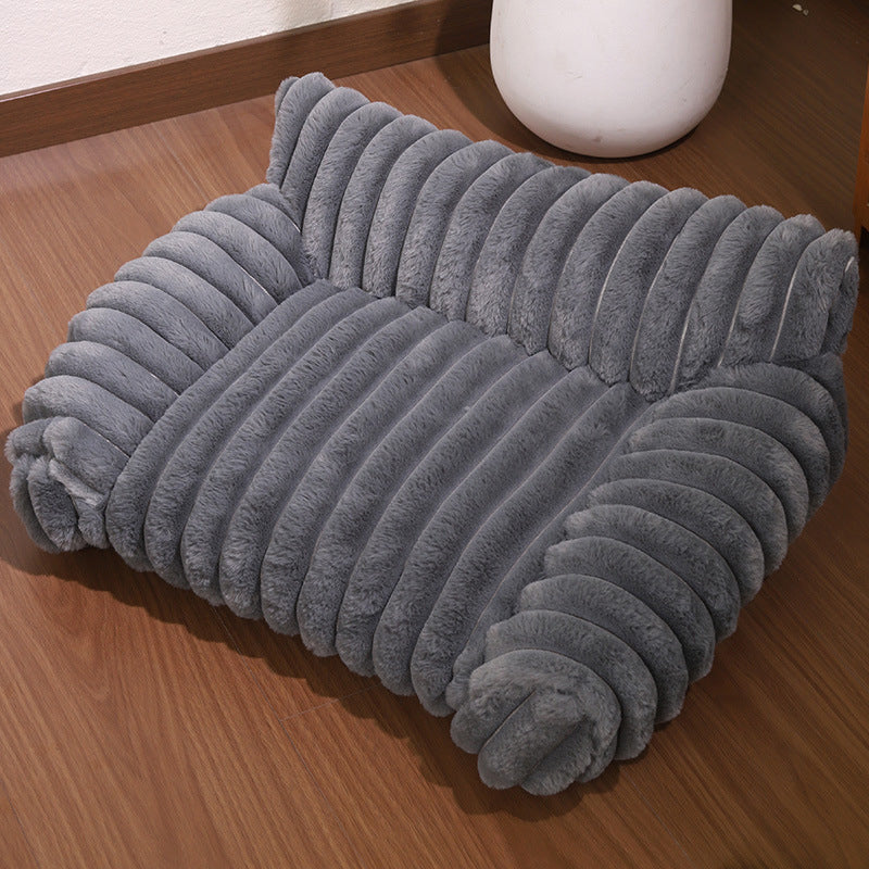 Cozy Sofa Pet Bed – Ultra-Comfortable, Raised Bolster Edges & Super-Soft Ribbed Plush