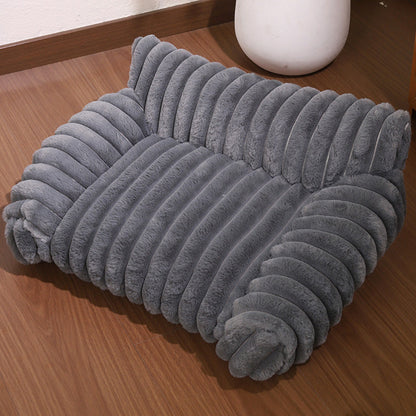 Cozy Sofa Pet Bed – Ultra-Comfortable, Raised Bolster Edges & Super-Soft Ribbed Plush