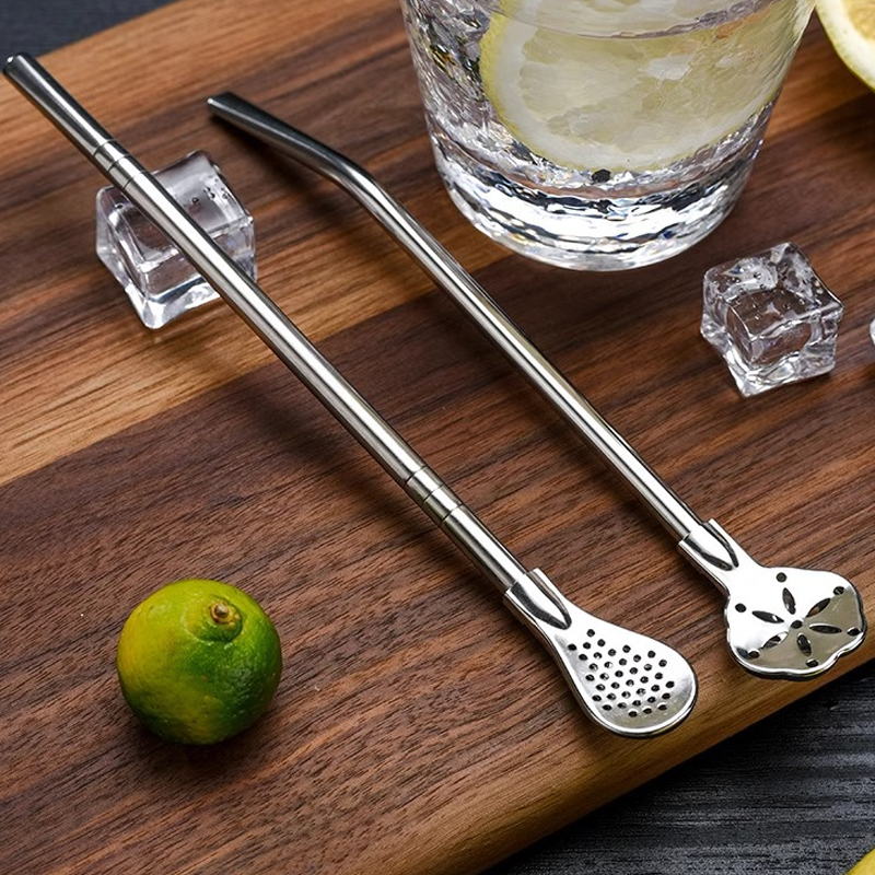 2-in-1 Stainless Steel Straw Spoon
