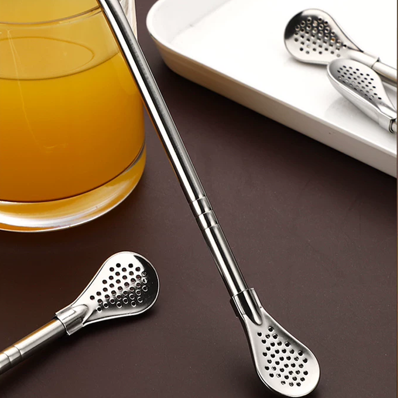 2-in-1 Stainless Steel Straw Spoon