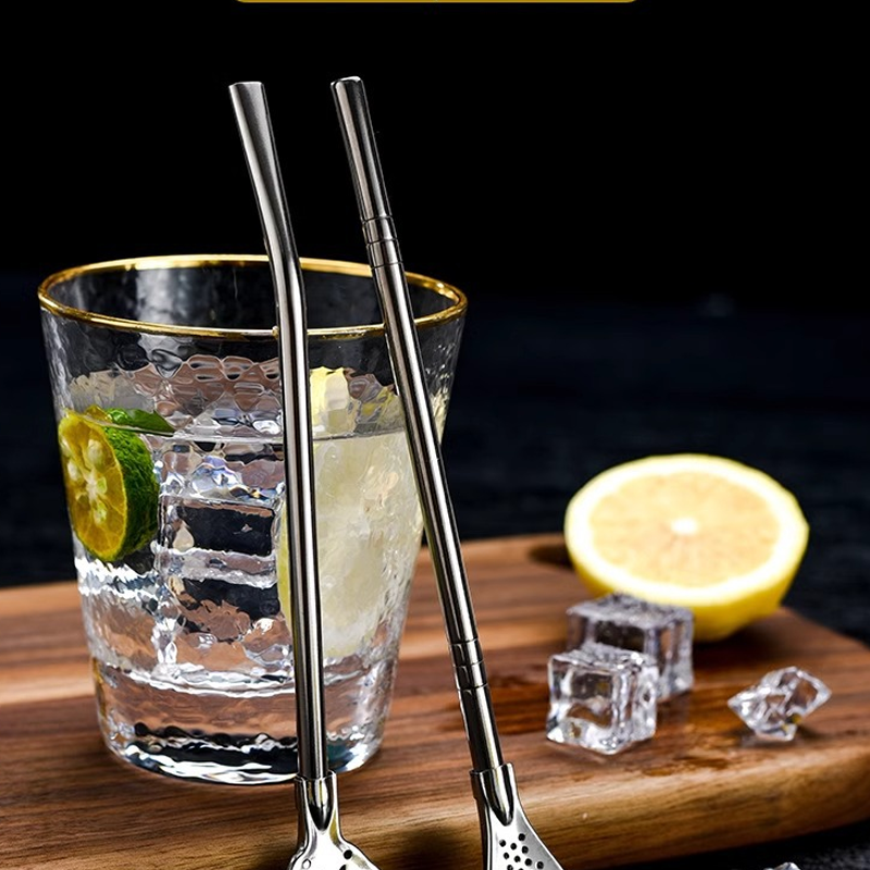 2-in-1 Stainless Steel Straw Spoon