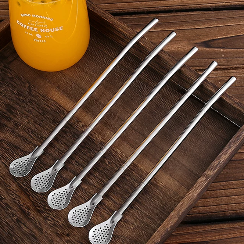 2-in-1 Stainless Steel Straw Spoon