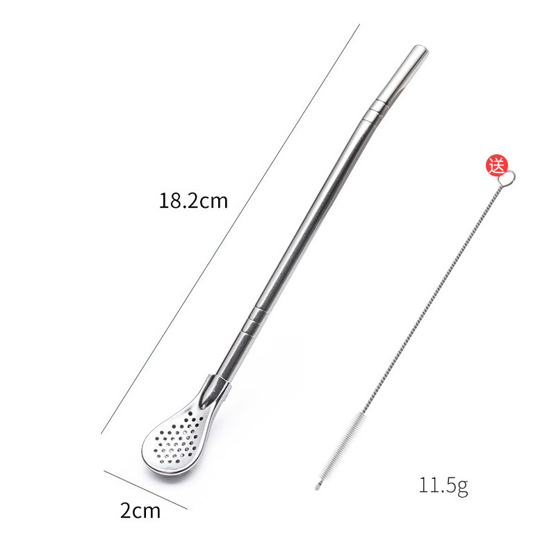 2-in-1 Stainless Steel Straw Spoon