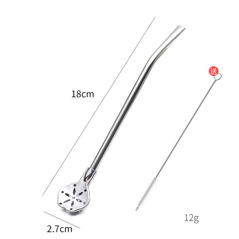 2-in-1 Stainless Steel Straw Spoon