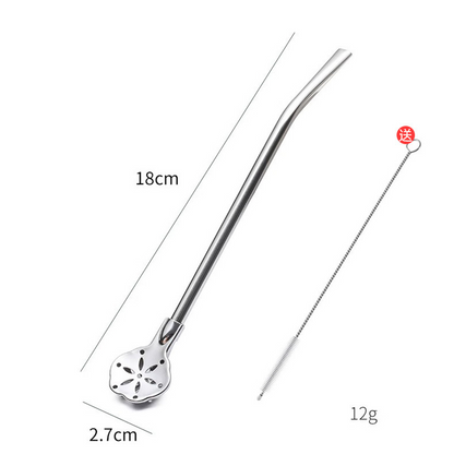 2-in-1 Stainless Steel Straw Spoon