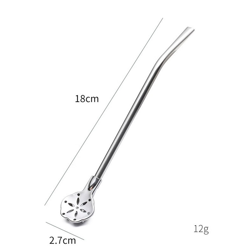 2-in-1 Stainless Steel Straw Spoon