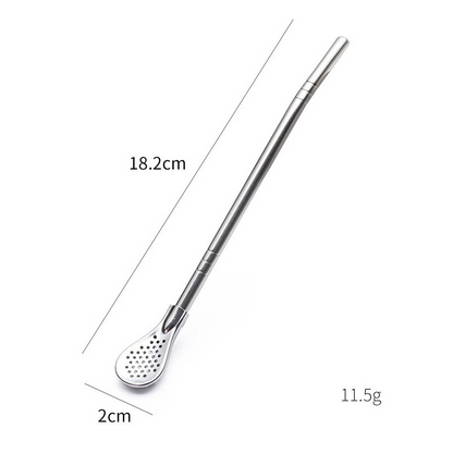 2-in-1 Stainless Steel Straw Spoon