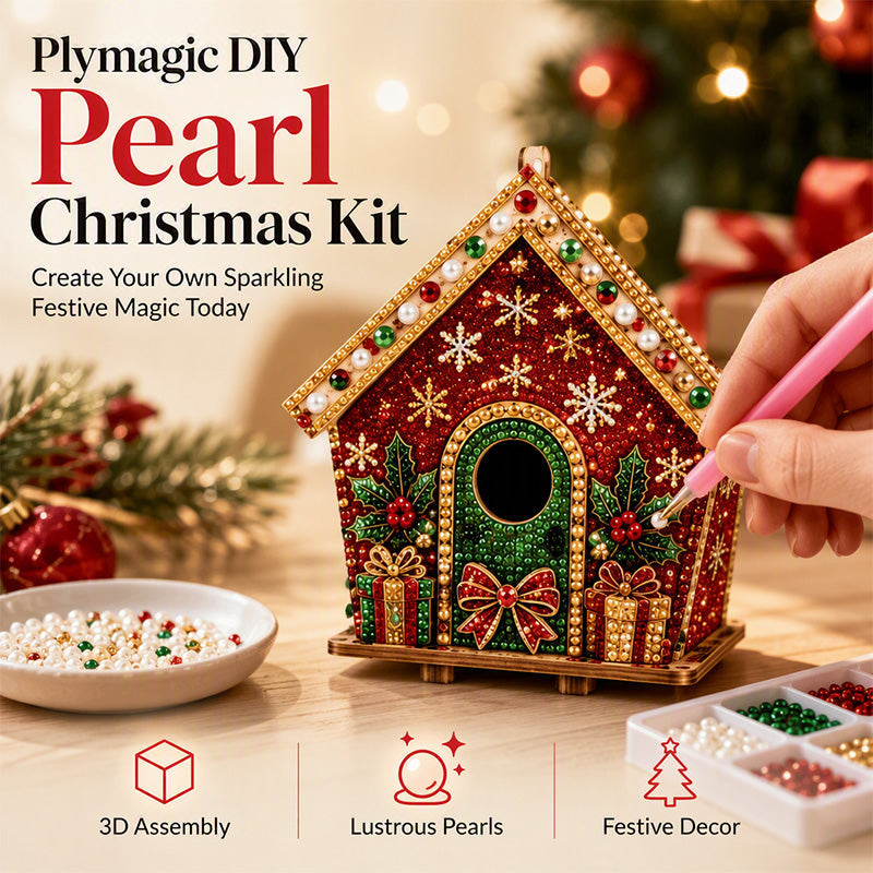 DIY 3D Pearl Christmas Art Kit – Handmade Festive Decoration with 6 Holiday Designs