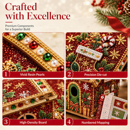 DIY 3D Pearl Christmas Art Kit – Handmade Festive Decoration with 6 Holiday Designs
