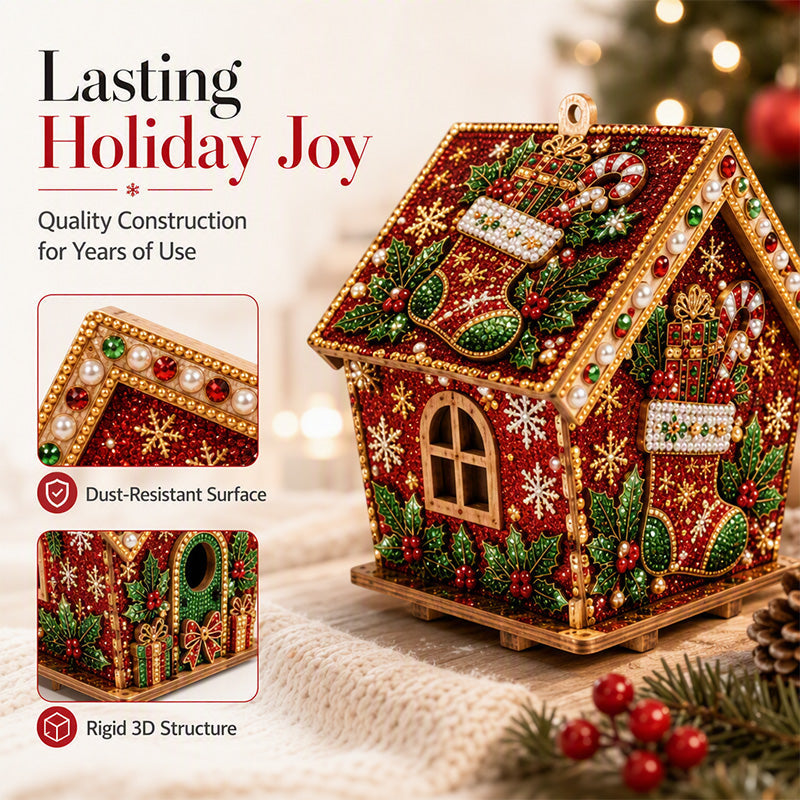 DIY 3D Pearl Christmas Art Kit – Handmade Festive Decoration with 6 Holiday Designs