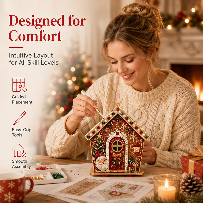 DIY 3D Pearl Christmas Art Kit – Handmade Festive Decoration with 6 Holiday Designs