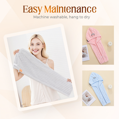 Large Hair Towel with Secure Band For Women