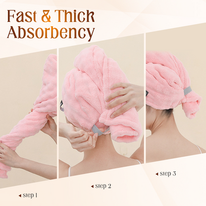 Large Hair Towel with Secure Band For Women