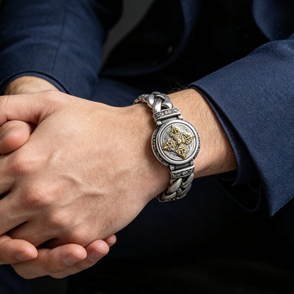 Vintage Rotating Vajra Bracelet for Men – Smooth Rotating Centerpiece, Electroplated Copper Finish & Vintage-Inspired Texture – Bold Statement Style