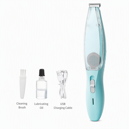 Low Noise Pet Grooming Kit with Vacuum Electric Hair Clippers and Complete Shedding Tool Set