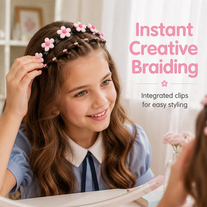 Cartoon Braiding Headband — Integrated Mini Clips, Instant Braids for Girls