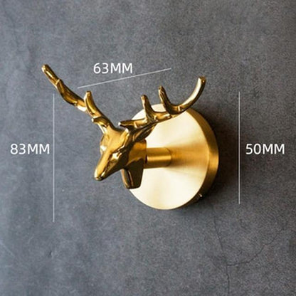 Golden Brass Wall Hooks – Handmade Animal Designs for Stylish Wall Decoration