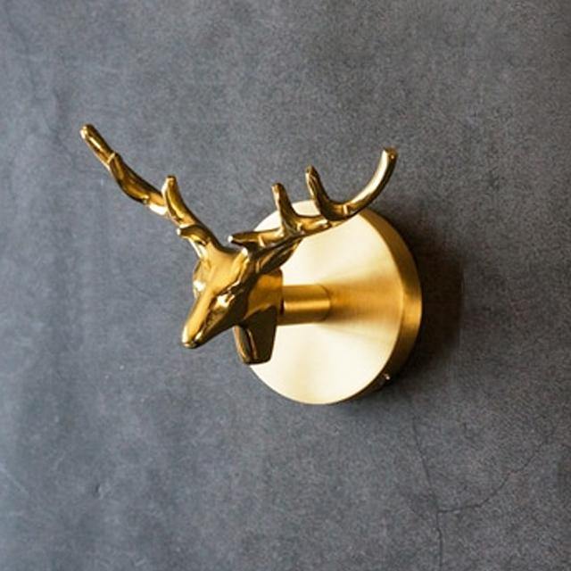 Golden Brass Wall Hooks – Handmade Animal Designs for Stylish Wall Decoration