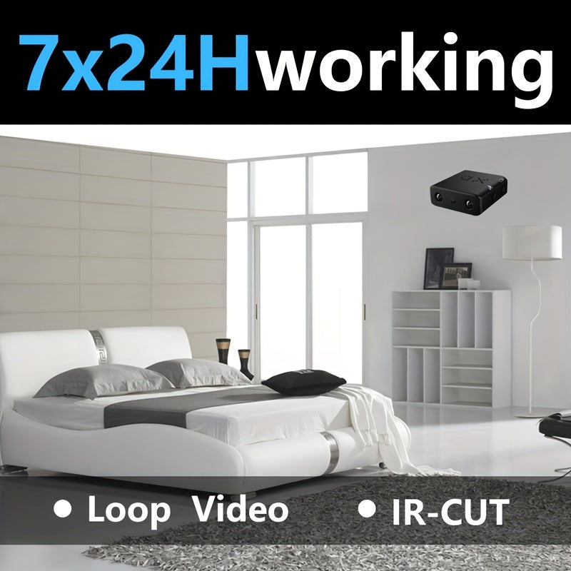 Full HD Mini Camera with Infrared Night Vision and Motion Detection Alerts