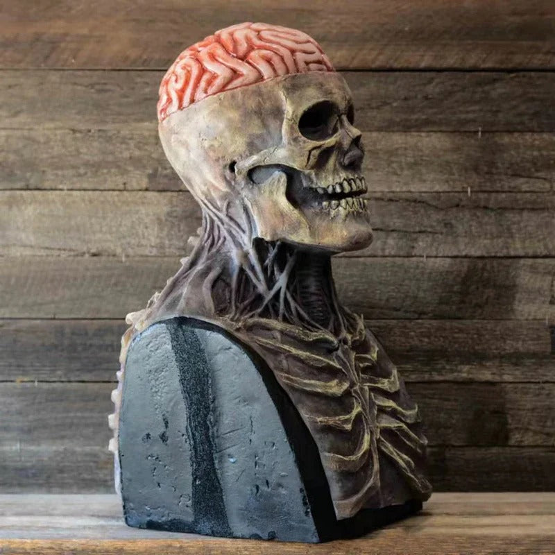 Anatomical Skeleton Costume with Realistic Skull Mask and Matching Hat